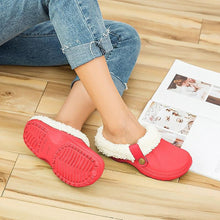 Load image into Gallery viewer, Women Autumn Winter New Warm Slippers Plush Waterproof Warm Slippers Clogs Couples Home Slipper Indoor Floor Shoes Waterproof Slippers Women Men Fur Lined Clogs Winter Garden Shoes