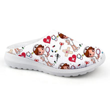 Load image into Gallery viewer, Women Beach Home Slippers Fashion Nurse Shoes Medical Doctor Sandals Summer Mesh Flats Sandals Lightweight Garden Clogs Quick-Drying Non-Slip Nurse Shoes For Women Home House Waterproof Slippers