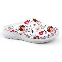 Load image into Gallery viewer, Women Beach Home Slippers Fashion Nurse Shoes Medical Doctor Sandals Summer Mesh Flats Sandals Lightweight Garden Clogs Quick-Drying Non-Slip Nurse Shoes For Women Home House Waterproof Slippers