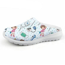 Load image into Gallery viewer, Women Beach Home Slippers Fashion Nurse Shoes Medical Doctor Sandals Summer Mesh Flats Sandals Lightweight Garden Clogs Quick-Drying Non-Slip Nurse Shoes For Women Home House Waterproof Slippers