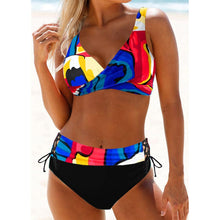 Load image into Gallery viewer, Women Bikini Plus Size Push Up Swimsuit High Waist Bikini Set Women's Push-up Halter Bandage Bikini Swimsuits Swim Bottoms Swimwear Bathing Suit Beachwear Swimming Suit