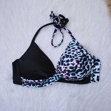 Load image into Gallery viewer, Women Bikini Set Push Up Female Swimsuit Swimwear Swim Two Piece Brazilian Bathing Suit Large Plus Size Women's Twist Front High Waist Bikini Swimsuit Drawstring Tie Side Bottom Two Piece Bathing Suit