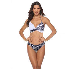 Load image into Gallery viewer, Women Bikini Set Push Up Female Swimsuit Swimwear Swim Two Piece Brazilian Bathing Suit Large Plus Size Women's Twist Front High Waist Bikini Swimsuit Drawstring Tie Side Bottom Two Piece Bathing Suit
