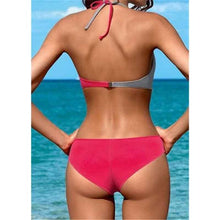 Load image into Gallery viewer, Women Bikini Set Push Up Female Swimsuit Swimwear Swim Two Piece Brazilian Bathing Suit Large Plus Size Women's Twist Front High Waist Bikini Swimsuit Drawstring Tie Side Bottom Two Piece Bathing Suit