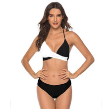 Load image into Gallery viewer, Women Bikini Set Push Up Female Swimsuit Swimwear Swim Two Piece Brazilian Bathing Suit Large Plus Size Women's Twist Front High Waist Bikini Swimsuit Drawstring Tie Side Bottom Two Piece Bathing Suit