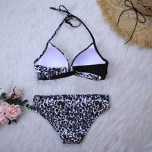 Load image into Gallery viewer, Women Bikini Set Push Up Female Swimsuit Swimwear Swim Two Piece Brazilian Bathing Suit Large Plus Size Women's Twist Front High Waist Bikini Swimsuit Drawstring Tie Side Bottom Two Piece Bathing Suit