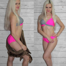 Load image into Gallery viewer, Women Bikini Set Push Up Female Swimsuit Swimwear Swim Two Piece Brazilian Bathing Suit Large Plus Size Women's Twist Front High Waist Bikini Swimsuit Drawstring Tie Side Bottom Two Piece Bathing Suit