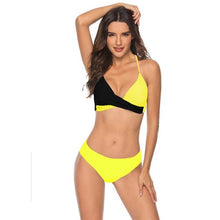 Load image into Gallery viewer, Women Bikini Set Push Up Female Swimsuit Swimwear Swim Two Piece Brazilian Bathing Suit Large Plus Size Women's Twist Front High Waist Bikini Swimsuit Drawstring Tie Side Bottom Two Piece Bathing Suit