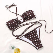 Load image into Gallery viewer, Women Bikini Set Solid Color Swimsuit Women Two Piece Swimsuit Swimwear Halter String Triangle Bikini Sets Women Hollow Out Bikinis String Swimwear Women Adjustable Bathing Suit