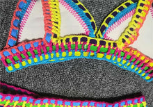 Load image into Gallery viewer, Women Bikini Set Swimwear Beachwear Low Waist Handmade Knit Swimsuit Female Bathing Suit Swimming Suit Women's Halter Sliding Triangle Bikini Sets Charming Tie Side Bathing Suit