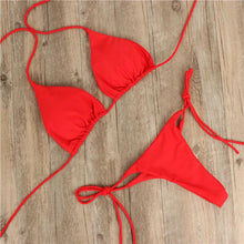 Load image into Gallery viewer, Women Bikini Swimsuit Push-Up Bra Bikini Set Two Piece Swim Suit Swimwear Beachwear Bathing Suit Strappy Swimsuit Two Pieces Bikini Set