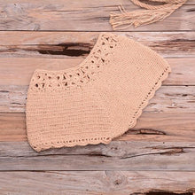 Load image into Gallery viewer, Women Bikinis Knitted Cotton Swimsuit Women Swimwear Women Bra And Bottom Black Knitted Bikini Top Summer Beach Breast Wrap Handmade Crop Top And Bottom Summer Bathing Suit Fashion Beachwear