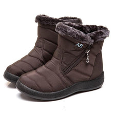 Load image into Gallery viewer, Women Boots Fashion Waterproof Snow Boots For Winter Casual Lightweight Ankle Warm Winter Boots Fur Lined Warm Ankle Boots Slip On Waterproof Shoes Comfortable Soft Design For Female