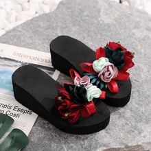 Load image into Gallery viewer, Women Bow Summer Sandals Slipper Indoor Outdoor Flip-flops Beach Shoes New Fashion Casual Flower Slipper High Heeled Bow-Knot Platform Flip Flops Beach Sandals Fashion Summer Slippers