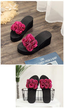 Load image into Gallery viewer, Women Bow Summer Sandals Slipper Indoor Outdoor Flip-flops Beach Shoes New Fashion Casual Flower Slipper High Heeled Bow-Knot Platform Flip Flops Beach Sandals Fashion Summer Slippers