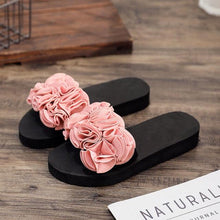 Load image into Gallery viewer, Women Bow Summer Sandals Slipper Indoor Outdoor Flip-flops Beach Shoes New Fashion Casual Flower Slipper High Heeled Bow-Knot Platform Flip Flops Beach Sandals Fashion Summer Slippers