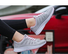 Load image into Gallery viewer, Women Casual Fashion Breathable Walking Mesh Flat Shoes White Sneakers Summer New Fashion Women's Vulcanized Running Sneakers Walking Tennis Shoes