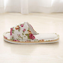 Load image into Gallery viewer, Women Casual Floral Home Slippers Soft Non-slip Foam Bottom Slippers Spring Autumn Indoor Couple Linen Slipper Flip Flops Slides Slip-On Indoor Slippers For Women Soft Womens Flannel Home Bedroom Slippers