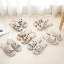 Load image into Gallery viewer, Women Casual Floral Indoor Home Slippers Flower Soft Slippers Spring Autumn Flip Flops Slides Slippers Cozy Casual Footwear Cloth Slippers Open Toe Low-Top Flat Slipper Indoor House Slippers