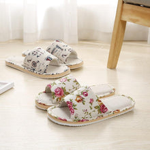 Load image into Gallery viewer, Women Casual Floral Indoor Home Slippers Flower Soft Slippers Spring Autumn Flip Flops Slides Slippers Cozy Casual Footwear Cloth Slippers Open Toe Low-Top Flat Slipper Indoor House Slippers