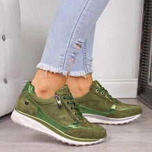 Load image into Gallery viewer, Women Casual Shoes New Fashion Flat Shoes Zipper Lace Up Comfortable Sneakers Female Vulcanized Shoes Womens Platform Slip-on High Top Sneakers Round Toe Thick Sole
