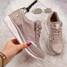 Load image into Gallery viewer, Women Casual Shoes New Fashion Flat Shoes Zipper Lace Up Comfortable Sneakers Female Vulcanized Shoes Womens Platform Slip-on High Top Sneakers Round Toe Thick Sole