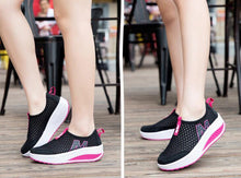 Load image into Gallery viewer, Women Casual Sneakers Sport Fashion Height Increasing Woman Breathable Air Mesh Sneakers Platform Tennis Walking Sneakers Comfortable Lightweight Casual Fitness Shoes