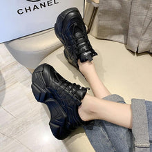 Load image into Gallery viewer, Women Chunky Sneakers Casual Vulcanized Woman High Platform Sneakers Lace Up White Sneakers White Shoes Autumn Winter Fashion Platform High Quality Sneakers