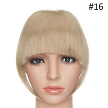 Load image into Gallery viewer, Women Clip In Hair Bangs Hairpiece Clip In Hair Extension Synthetic Hair Extension Blunt Bangs Fake Bangs For Women Flat Neat Bangs With Temples For Women One Piece Hairpiece