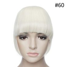 Load image into Gallery viewer, Women Clip In Hair Bangs Hairpiece Clip In Hair Extension Synthetic Hair Extension Blunt Bangs Fake Bangs For Women Flat Neat Bangs With Temples For Women One Piece Hairpiece
