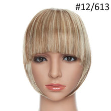 Load image into Gallery viewer, Women Clip In Hair Bangs Hairpiece Clip In Hair Extension Synthetic Hair Extension Blunt Bangs Fake Bangs For Women Flat Neat Bangs With Temples For Women One Piece Hairpiece