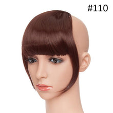 Load image into Gallery viewer, Women Clip In Hair Bangs Hairpiece Clip In Hair Extension Synthetic Hair Extension Blunt Bangs Fake Bangs For Women Flat Neat Bangs With Temples For Women One Piece Hairpiece