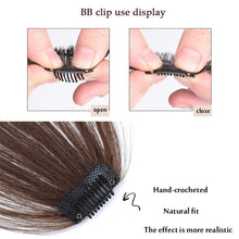 Load image into Gallery viewer, Women Clip In Hair Bangs Hairpiece Synthetic Fake Hair Piece Clip In Hair Extensions Front Natural Flat Neat Fringe Bangs With Temples For Women One Piece Hairpiece