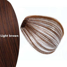 Load image into Gallery viewer, Women Clip In Hair Bangs Hairpiece Synthetic Fake Hair Piece Clip In Hair Extensions Front Natural Flat Neat Fringe Bangs With Temples For Women One Piece Hairpiece