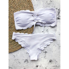 Load image into Gallery viewer, Women Dot Bikini Women Two Piece Swimsuit Women's Bikini Set Swimsuit Micro Strapless 2 Piece Bathing Suit Tie Side Bikini Bottoms Push Up Swimwear Bathing Suit Beach Wear Swimming Suit