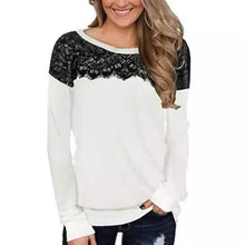 Load image into Gallery viewer, Women Fashion Black Lace Top Long Sleeve Elegant Casual Sweatshirt Blouse