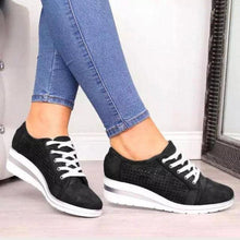 Load image into Gallery viewer, Women Fashion Breathable Platform Shoes Lightweight Non Slip Tennis High Fashion Comfy Fashion Breathable Girls Comfort Casual Lace Up Woman Walking Shoes