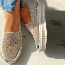 Load image into Gallery viewer, Women Flat Glitter Espadrilles Casual Female Mesh Lace Up Platform Comfortable Vulcanized Shoes Unisex Flat Memory Foam Cushioned Insole Casual Slip-On Loafers Shoes