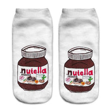 Load image into Gallery viewer, Women Funny Cute 3D Print Foods White Nutella Character Socks Unisex Happy Breathable Cotton Cartoon Donuts Biscuit Dessert Gift Socks For Men And Women