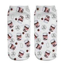 Load image into Gallery viewer, Women Funny Cute 3D Print Foods White Nutella Character Socks Unisex Happy Breathable Cotton Cartoon Donuts Biscuit Dessert Gift Socks For Men And Women