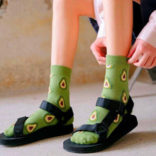 Load image into Gallery viewer, Women Funny Socks Spring Autumn Cartoon Socks Avocado Lemon Watermelon Peach Strawberry Banana Casual Socks Combed Out Of Cotton Soft Socks For Men And Women