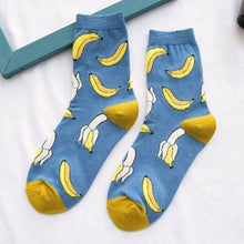 Load image into Gallery viewer, Women Funny Socks Spring Autumn Cartoon Socks Avocado Lemon Watermelon Peach Strawberry Banana Casual Socks Combed Out Of Cotton Soft Socks For Men And Women