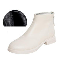 Load image into Gallery viewer, Women Genuine Leather Ankle Boots Warm Fur Waterproof Slip On Super Comfortable Booties Autumn Winter Shoes Keep Warm Anti-Slip Soft Sole Warm Fur Lined Winter Ankle Booties