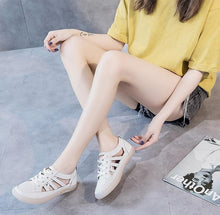 Load image into Gallery viewer, Women Genuine Leather Sneakers Summer White Lacing Flat Woman Casual mfortable Casual Everyday Walking Fashion Outdoor Sneakers