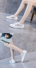 Load image into Gallery viewer, Women Genuine Leather Sneakers Summer White Lacing Flat Woman Casual mfortable Casual Everyday Walking Fashion Outdoor Sneakers