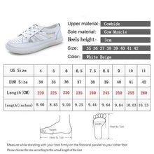 Load image into Gallery viewer, Women Genuine Leather Sneakers Summer White Lacing Flat Woman Casual mfortable Casual Everyday Walking Fashion Outdoor Sneakers