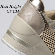Load image into Gallery viewer, Women Height Increasing Walking Jogging Sneakers Gold Silver Sport Running Women's Lightweight Casual Everyday Walking Fashion High Heels Comfortable Sneakers