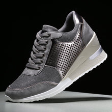 Load image into Gallery viewer, Women Height Increasing Walking Jogging Sneakers Gold Silver Sport Running Women's Lightweight Casual Everyday Walking Fashion High Heels Comfortable Sneakers