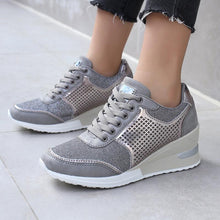 Load image into Gallery viewer, Women Height Increasing Walking Jogging Sneakers Gold Silver Sport Running Women's Lightweight Casual Everyday Walking Fashion High Heels Comfortable Sneakers