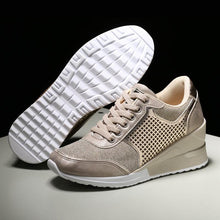 Load image into Gallery viewer, Women Height Increasing Walking Jogging Sneakers Gold Silver Sport Running Women's Lightweight Casual Everyday Walking Fashion High Heels Comfortable Sneakers